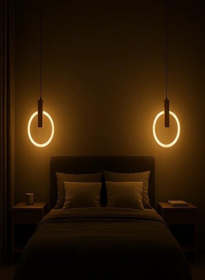 Lamp master Lampmaster Pendant Light | Hanging Lamp with Wood Accent & Warm White Glow | Ceiling Light for Dining Room, Bedroom, Living Room, Restaurants, Coffee Shop, Home & Office and Modern Interiors Pack of 2 - Image 3